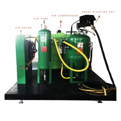 wet sand blaster mobile blasting machine db800 mobile